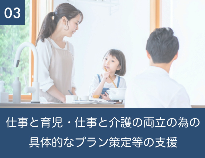 3:仕事と育児・仕事と介護の両立の為の具体的なプラン策定等の支援について